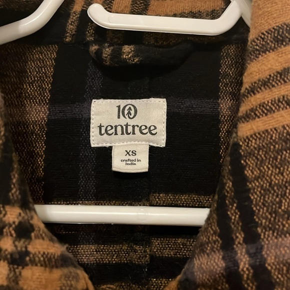 Women’s Flannel Utility Jacket Tentree XS Organic Cotton Plaid Shacket Casual - Picture 6 of 13